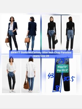 BNWTT Stella McCartney Alter Mat Chap Panelled Jeans Size 28